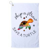 Skip A Straw Save A Turtle Gift Golf Towel