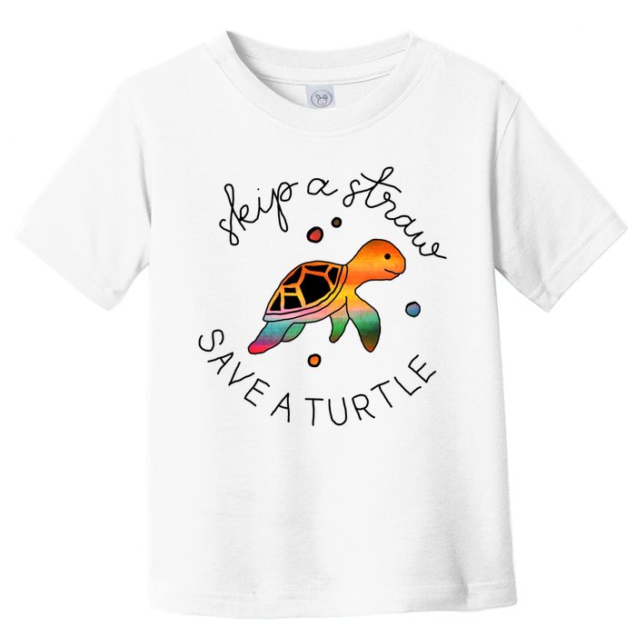 Skip A Straw Save A Turtle Gift Toddler T-Shirt
