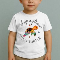 Skip A Straw Save A Turtle Gift Toddler T-Shirt