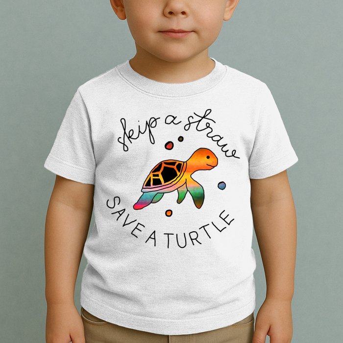 Skip A Straw Save A Turtle Gift Toddler T-Shirt