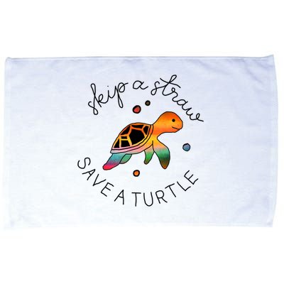 Skip A Straw Save A Turtle Gift Microfiber Hand Towel