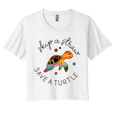 Skip A Straw Save A Turtle Gift Crop Top