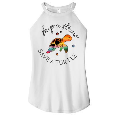 Skip A Straw Save A Turtle Gift Women's Perfect Tri Rocker Tank