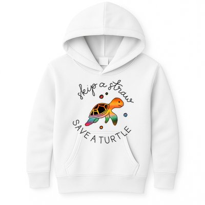 Skip A Straw Save A Turtle Gift Kids Hoodie