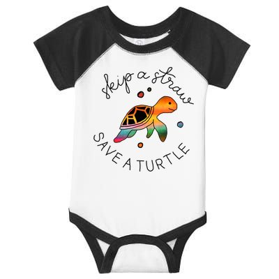 Skip A Straw Save A Turtle Gift Infant Baby Jersey Bodysuit