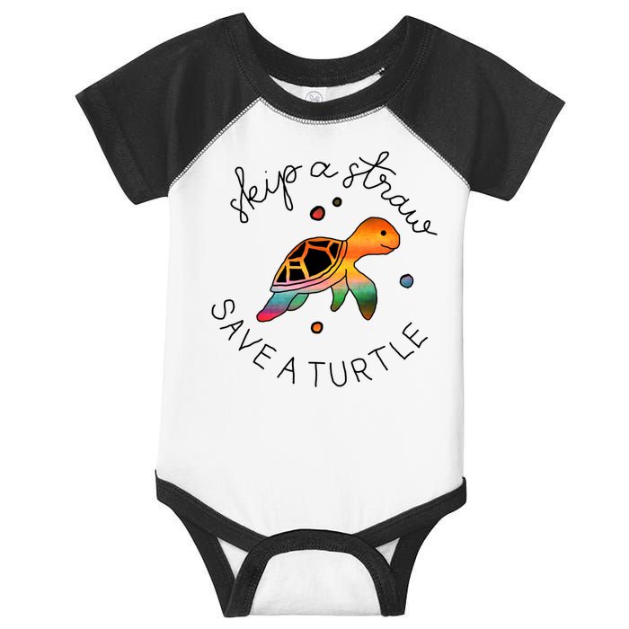 Skip A Straw Save A Turtle Gift Infant Baby Jersey Bodysuit