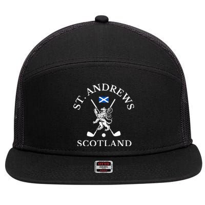 St Andrews Scotland Golf Fan 7 Panel Mesh Trucker Snapback Hat