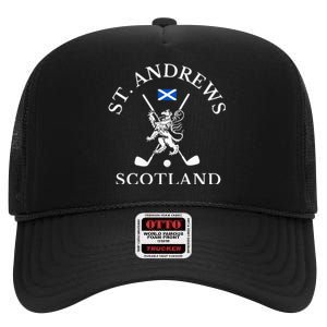 St Andrews Scotland Golf Fan High Crown Mesh Back Trucker Hat