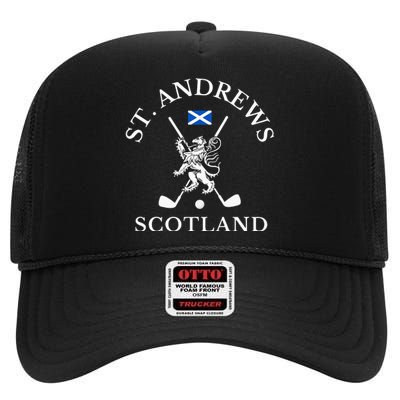 St Andrews Scotland Golf Fan High Crown Mesh Back Trucker Hat