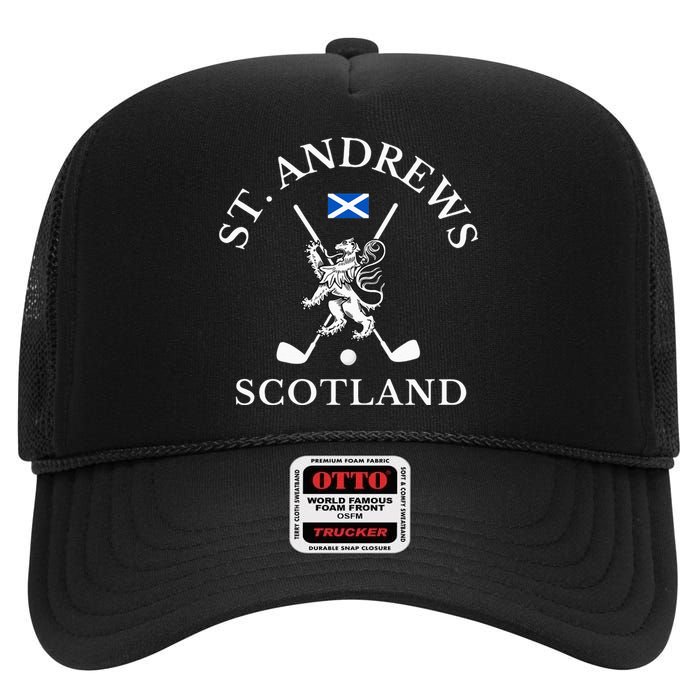 St Andrews Scotland Golf Fan High Crown Mesh Back Trucker Hat