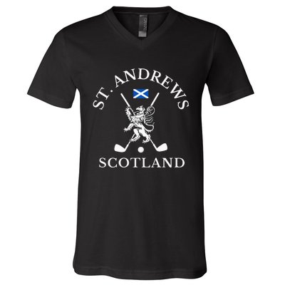 St Andrews Scotland Golf Fan V-Neck T-Shirt