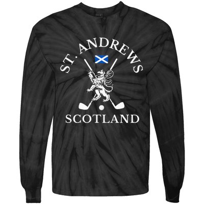 St Andrews Scotland Golf Fan Tie-Dye Long Sleeve Shirt