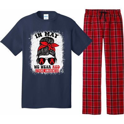 Stroke Awareness Survivor Support Women In May We Wear Red Pajama Set