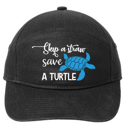 Skip A Straw Save A Turtle Animal Protection Gift Cool Gift 7-Panel Snapback Hat