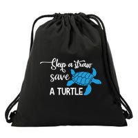 Skip A Straw Save A Turtle Animal Protection Gift Cool Gift Drawstring Bag