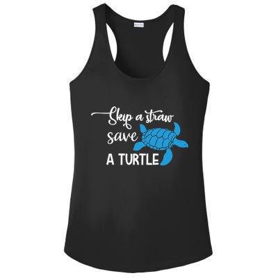 Skip A Straw Save A Turtle Animal Protection Gift Cool Gift Ladies PosiCharge Competitor Racerback Tank