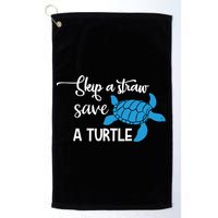 Skip A Straw Save A Turtle Animal Protection Gift Cool Gift Golf Towel