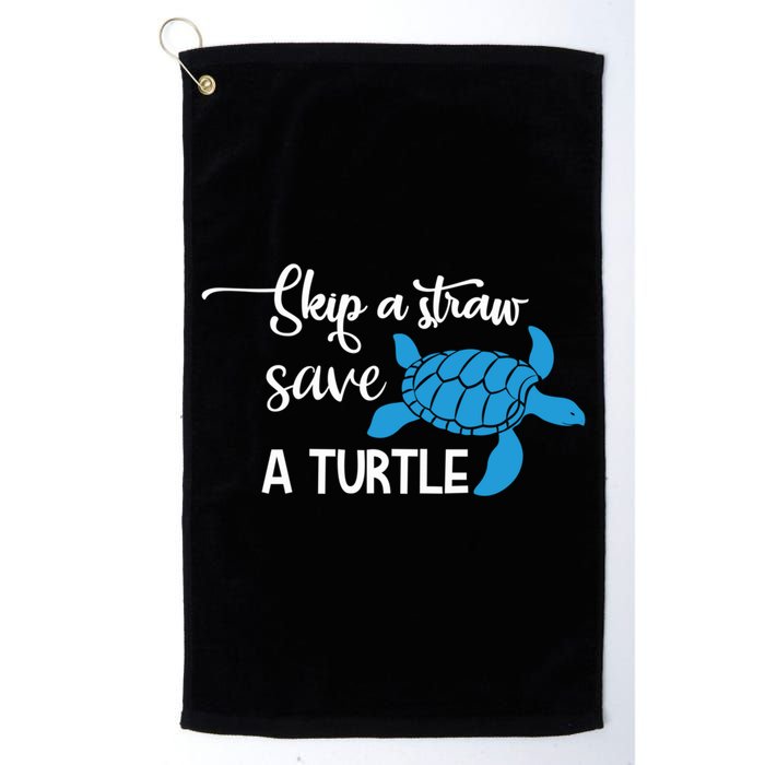 Skip A Straw Save A Turtle Animal Protection Gift Cool Gift Golf Towel