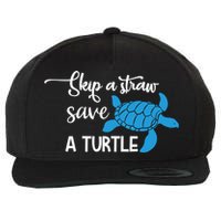Skip A Straw Save A Turtle Animal Protection Gift Cool Gift Wool Snapback Cap