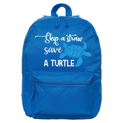 Skip A Straw Save A Turtle Animal Protection Gift Cool Gift 16 in Basic Backpack
