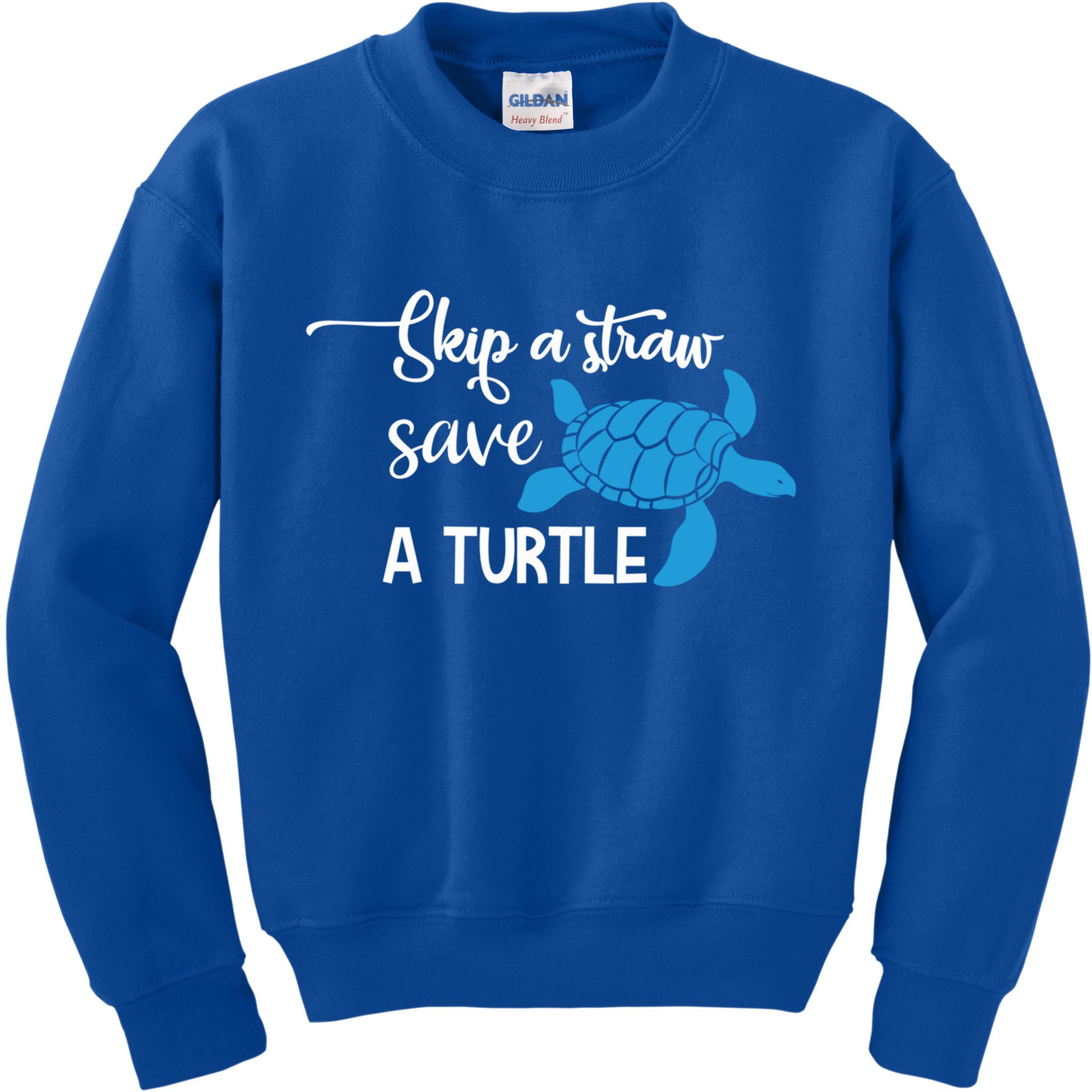 Skip A Straw Save A Turtle Animal Protection Gift Cool Gift Kids Sweatshirt