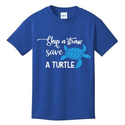 Skip A Straw Save A Turtle Animal Protection Gift Cool Gift Kids T-Shirt