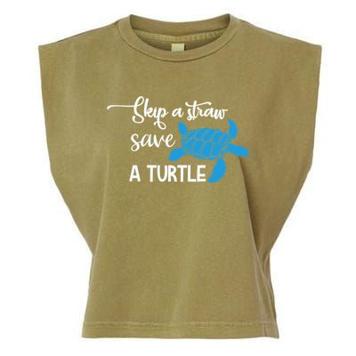 Skip A Straw Save A Turtle Animal Protection Gift Cool Gift Garment-Dyed Women's Muscle Tee