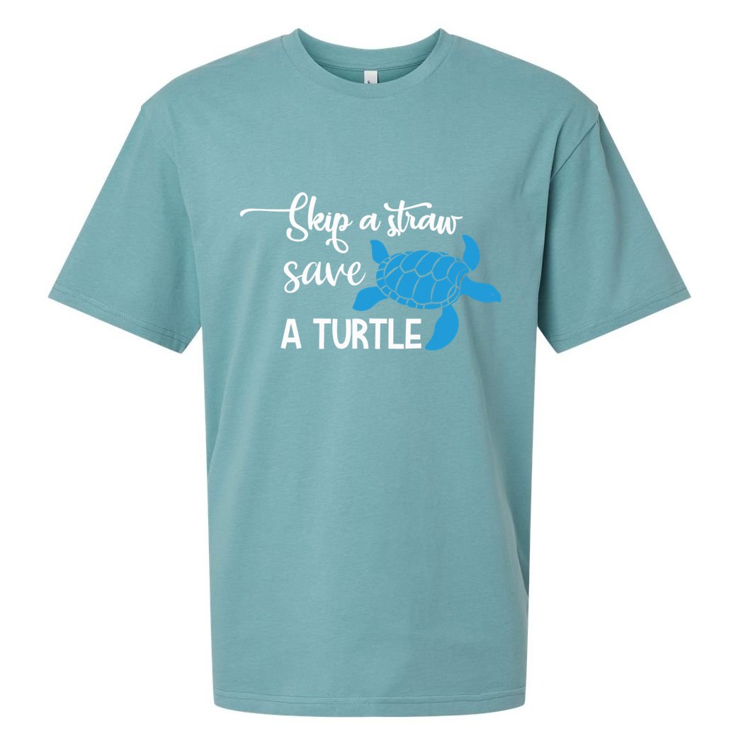 Skip A Straw Save A Turtle Animal Protection Gift Cool Gift Sueded Cloud Jersey T-Shirt