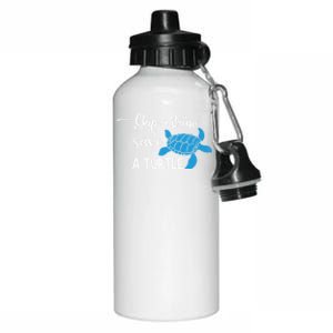 Skip A Straw Save A Turtle Animal Protection Gift Cool Gift Aluminum Water Bottle