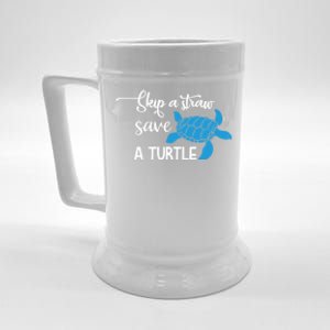 Skip A Straw Save A Turtle Animal Protection Gift Cool Gift Beer Stein