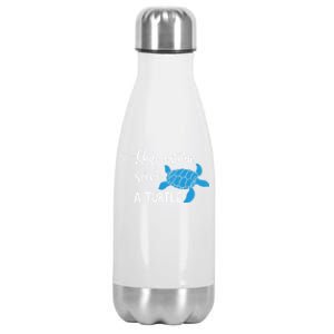 Skip A Straw Save A Turtle Animal Protection Gift Cool Gift Stainless Steel Insulated Water Bottle