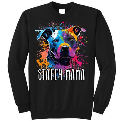 Splash Art Staffordshire Bull Terrier Staffy Mama Sweatshirt