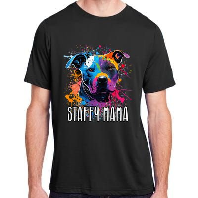 Splash Art Staffordshire Bull Terrier Staffy Mama Adult ChromaSoft Performance T-Shirt