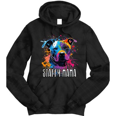 Splash Art Staffordshire Bull Terrier Staffy Mama Tie Dye Hoodie