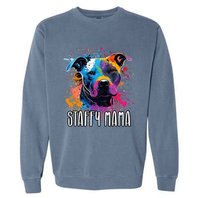 Splash Art Staffordshire Bull Terrier Staffy Mama Garment-Dyed Sweatshirt