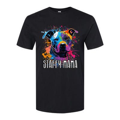 Splash Art Staffordshire Bull Terrier Staffy Mama Softstyle CVC T-Shirt