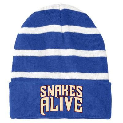 Snakes Alive Striped Beanie with Solid Band