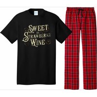 Sweet As Strawberry Wine Ladies Designer Country Pajama Set