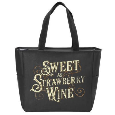 Sweet As Strawberry Wine Ladies Designer Country Zip Tote Bag