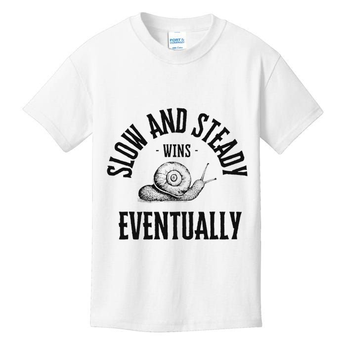Slow And Steady Wins Eventually With A Snail Cool Kids T-Shirt