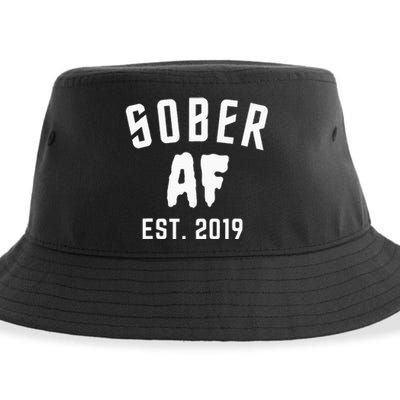 Sober Af Since Est 2019 5 Years Sobriety Anniversary Sustainable Bucket Hat