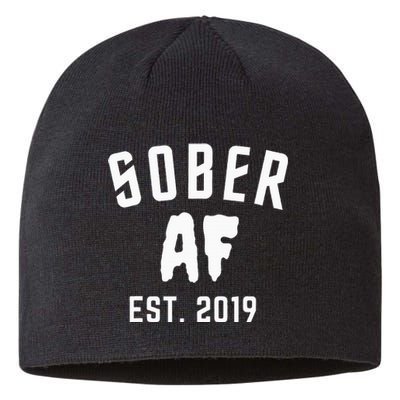 Sober Af Since Est 2019 5 Years Sobriety Anniversary Sustainable Beanie