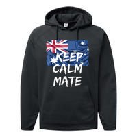 Souvenir Australia Slang Keep Calm Mate Flag Travel Performance Fleece Hoodie