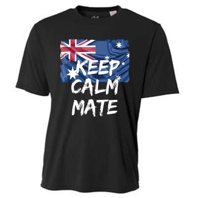 Souvenir Australia Slang Keep Calm Mate Flag Travel Cooling Performance Crew T-Shirt