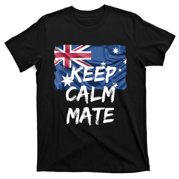 Souvenir Australia Slang Keep Calm Mate Flag Travel T-Shirt