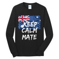 Souvenir Australia Slang Keep Calm Mate Flag Travel Tall Long Sleeve T-Shirt