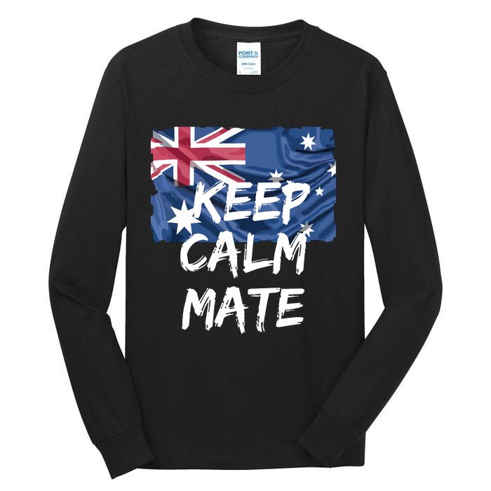 Souvenir Australia Slang Keep Calm Mate Flag Travel Tall Long Sleeve T-Shirt