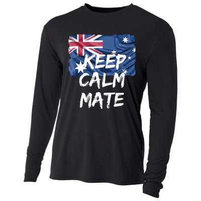 Souvenir Australia Slang Keep Calm Mate Flag Travel Cooling Performance Long Sleeve Crew