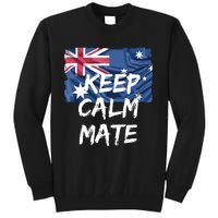 Souvenir Australia Slang Keep Calm Mate Flag Travel Tall Sweatshirt