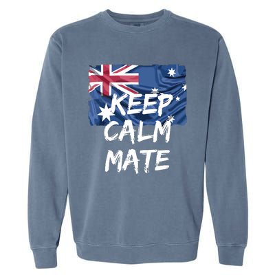 Souvenir Australia Slang Keep Calm Mate Flag Travel Garment-Dyed Sweatshirt